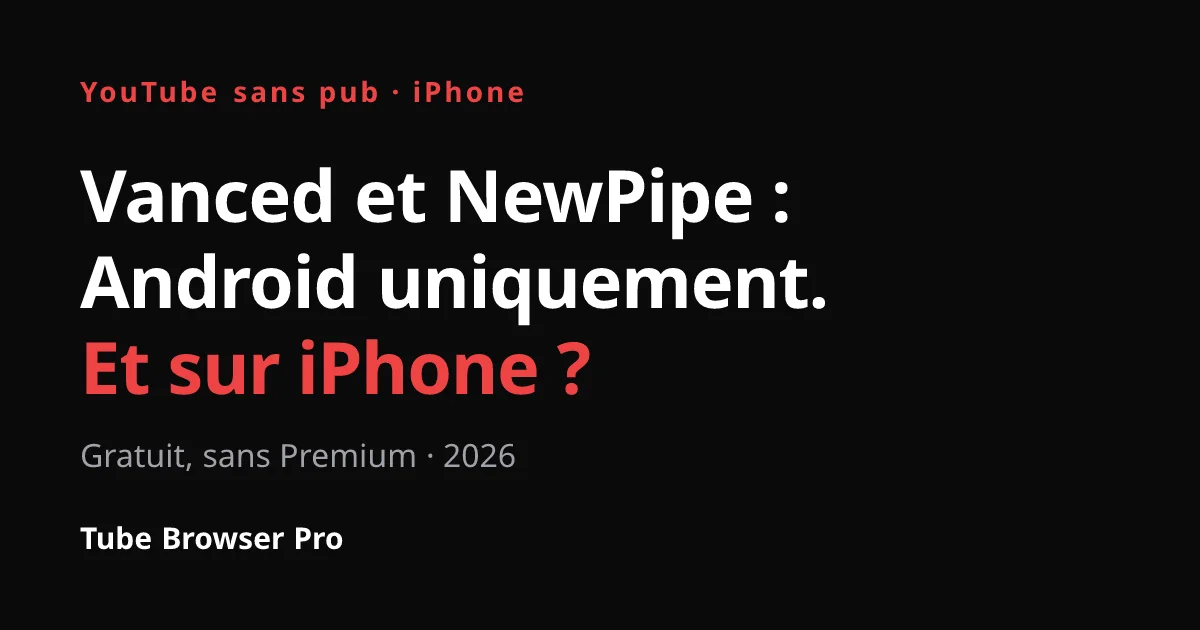 YouTube sans pub sur iPhone