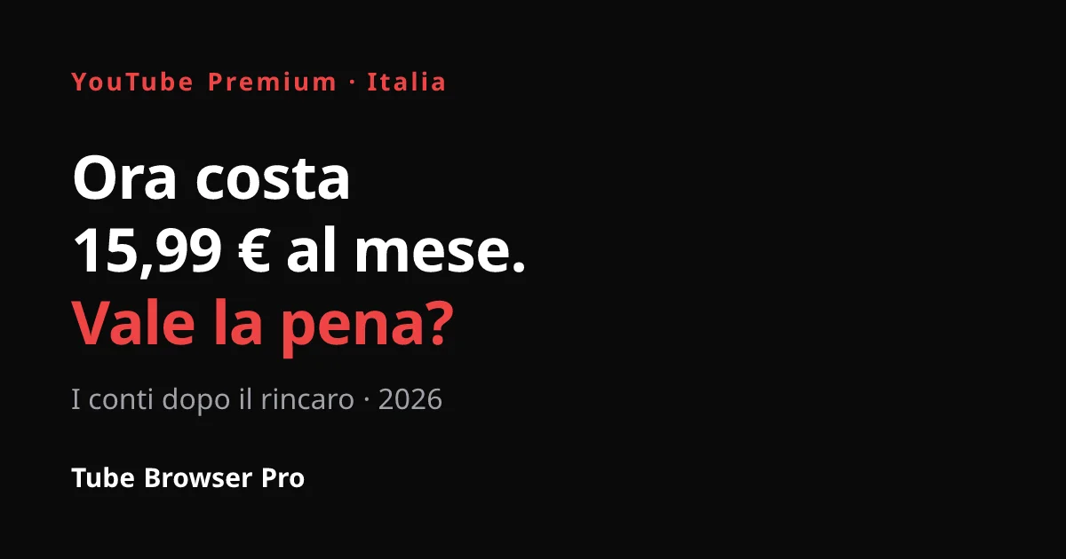 YouTube Premium vale la pena nel 2026